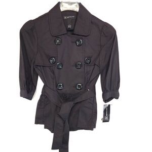 NWT INC International Concepts Black Peacoat Jacket Size P